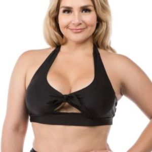 Black Halter padded bikini top NWT